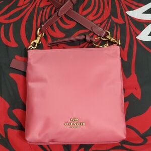 Coach Pink Colorblock Cargo Nylon Crossbody Bag
